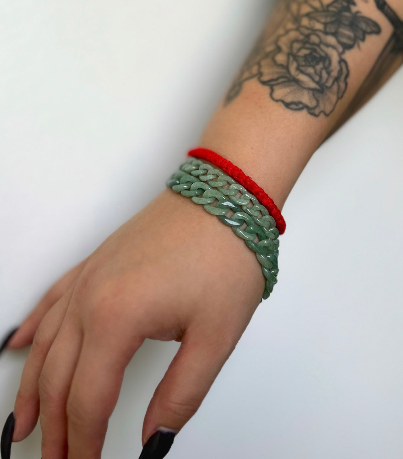 CUBAN BRACELET sea green *Silver Clasp*