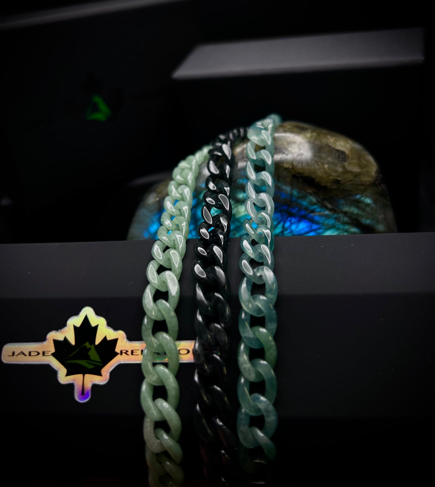 CUBAN BRACELET blue water *Silver Clasp*