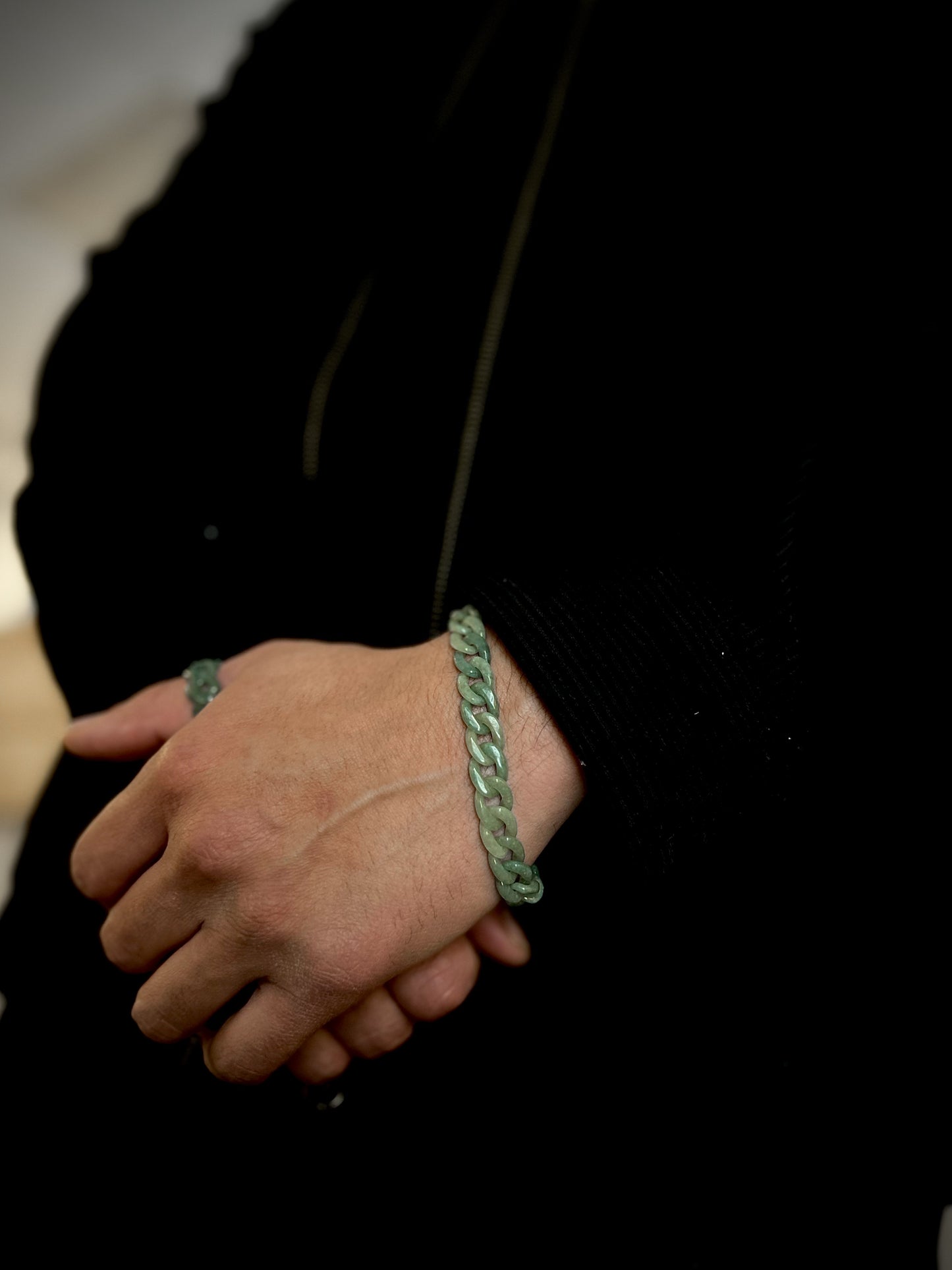 CUBAN BRACELET sea green *Silver Clasp*