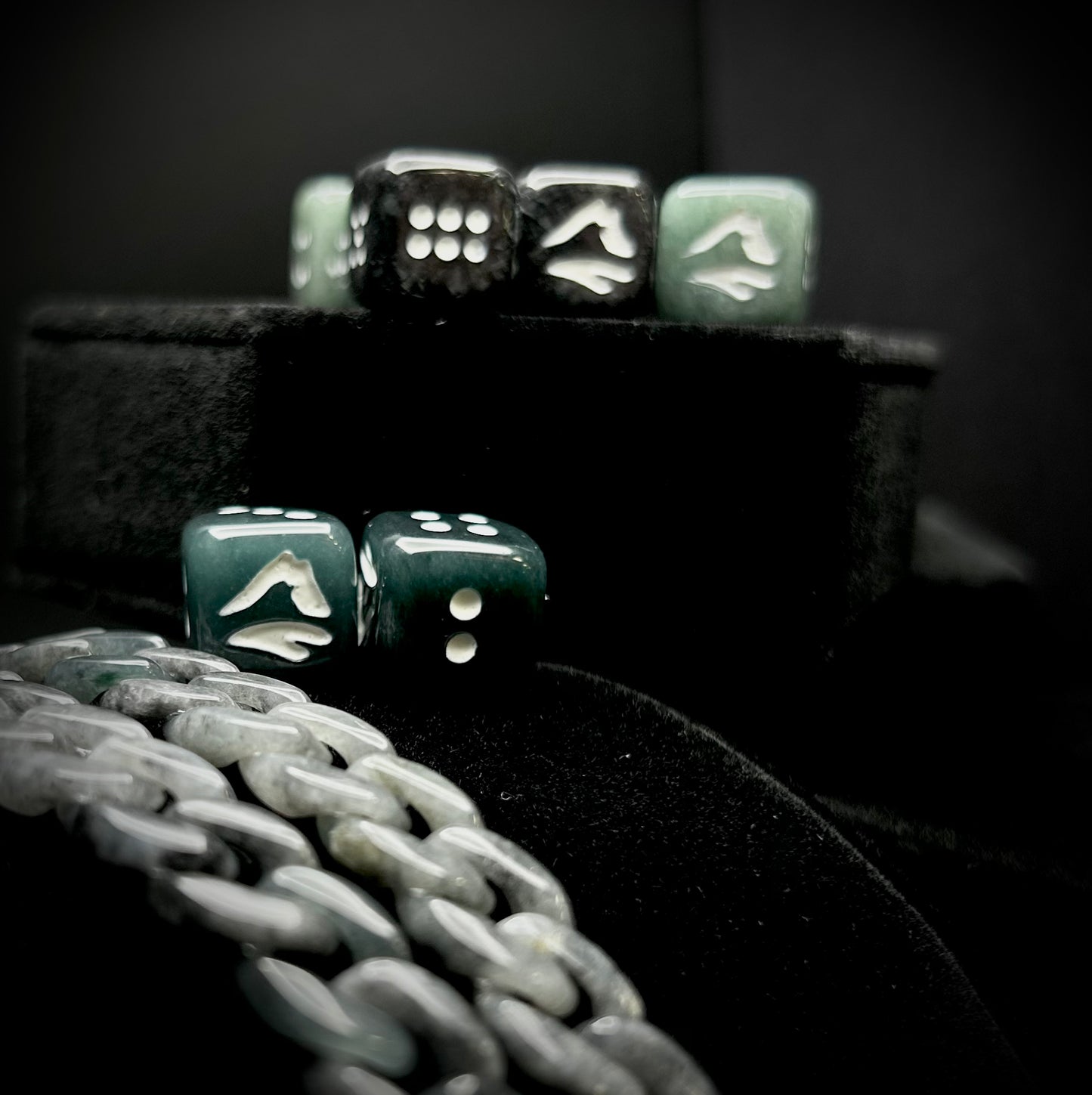 * JADE MOUNTAIN DICE PAIR