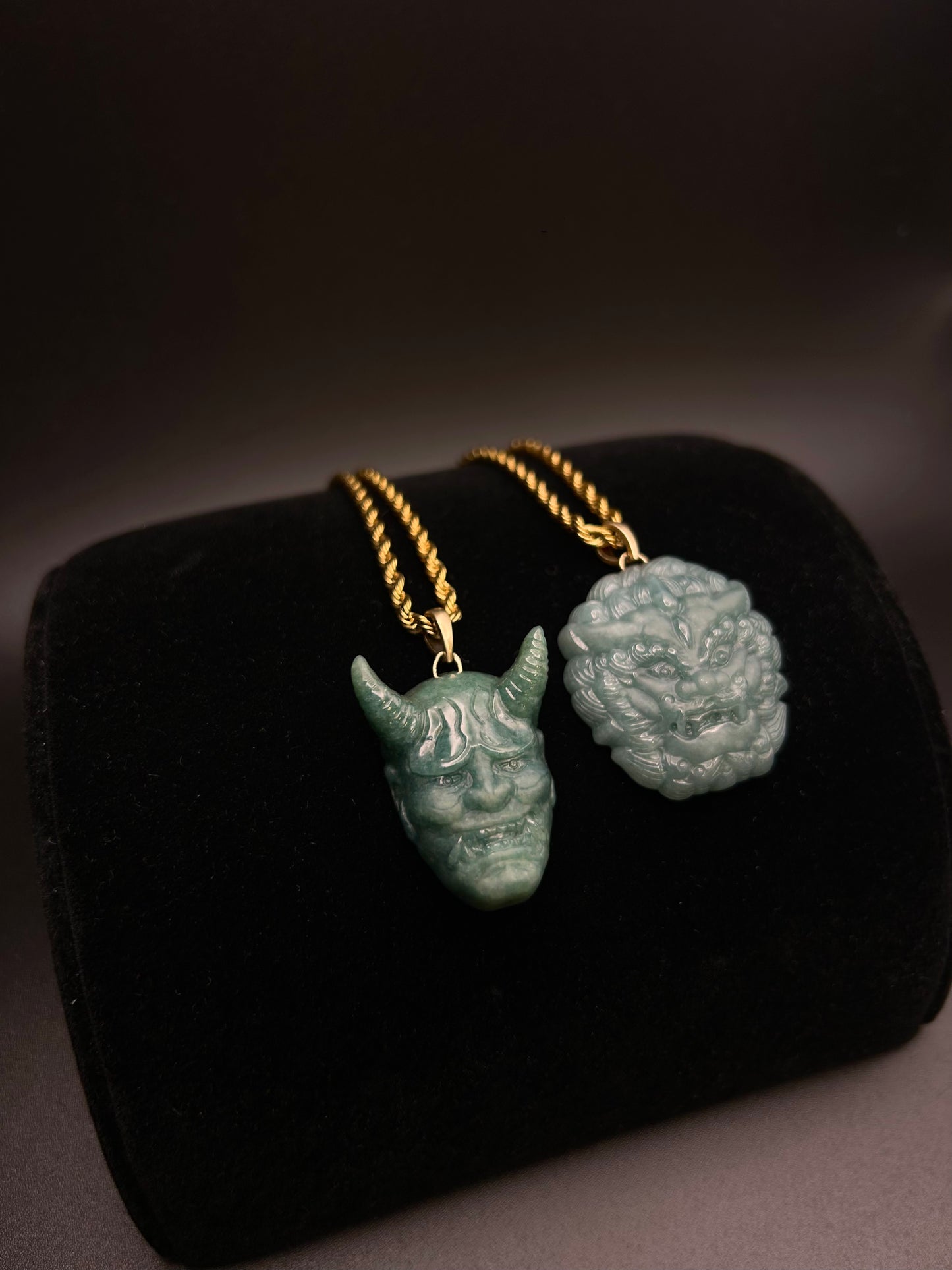 Custom for M - 2.7cm / 3.1cm Green | Blue Water Jade Pendants with Gold (2nd)