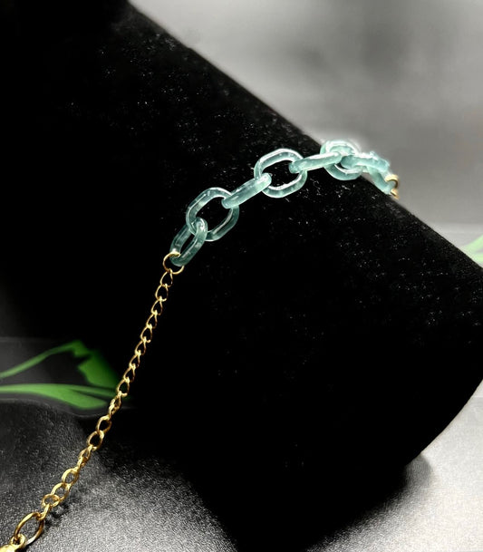 - Infinity Anklet - Solid Gold & Jade