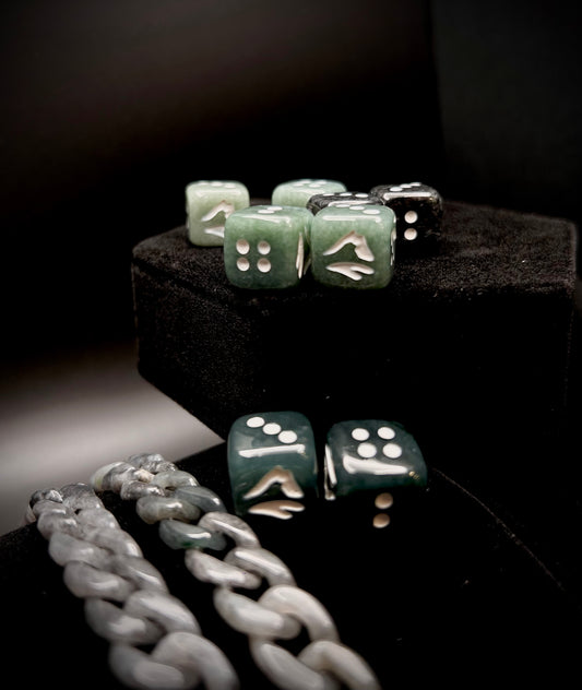 *   JADE MOUNTAIN DICE PAIR