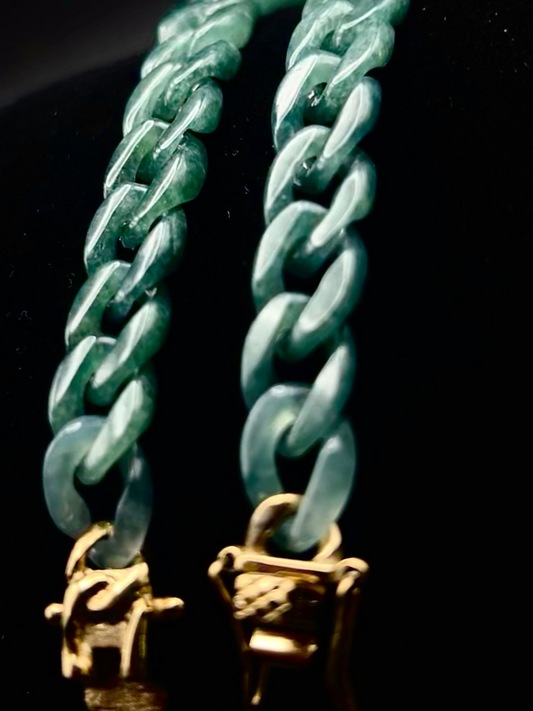 cuban chains made out of authentic jade stone